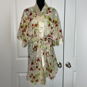 Silky Floral Dressing Robe